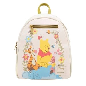 New Loungefly Disney Winnie The Pooh Flowers Mini Backpack
